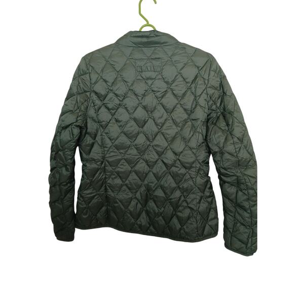HACKMAN Jacket Womens Sz 4 Puffer Lined Down Insulated Packable Snap Front Green - Picture 2 of 9